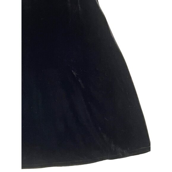 R & K Evening Black Velvet Skirt Size 14 Midi A Style Stretch Elastic Waist - Picture 3 of 15